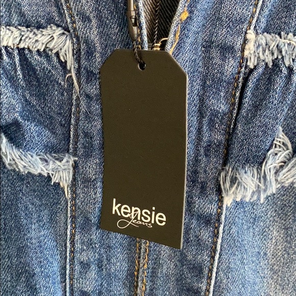 Kensie Jeans Ruffled Jean Jacket NWT - Picture 4 of 6
